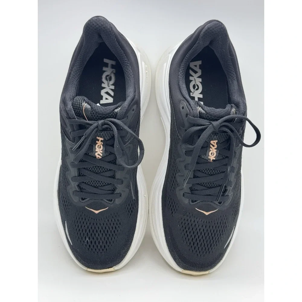 Hoka Bondi 9 Women's Running Shoes Black/Gold/White Size 9.5B